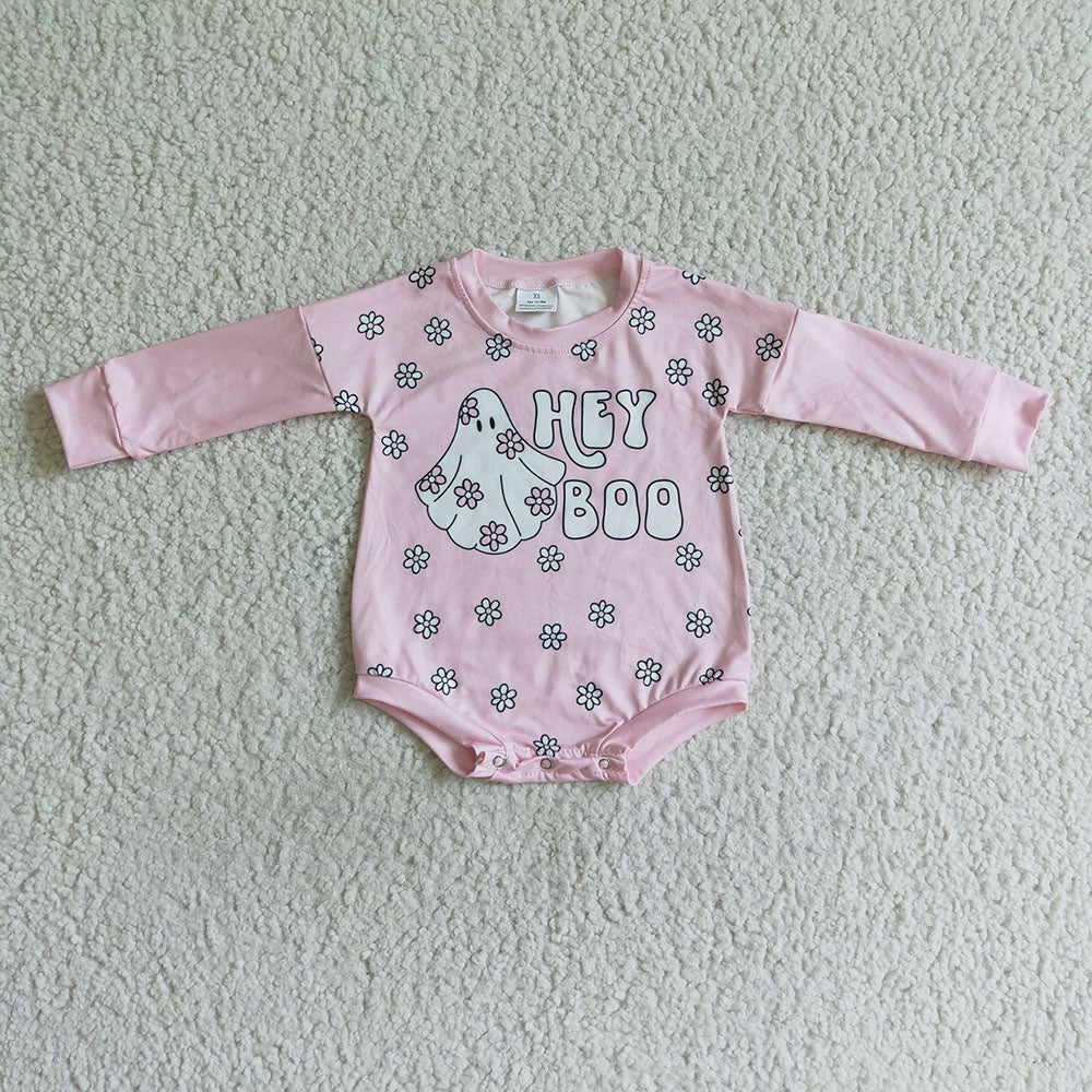 Baby girls boo Halloween pink rompers