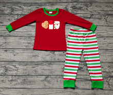 Load image into Gallery viewer, Baby Boys Red Cookie Milk Santa Stripes Pants Pajamas Clothes Sets
