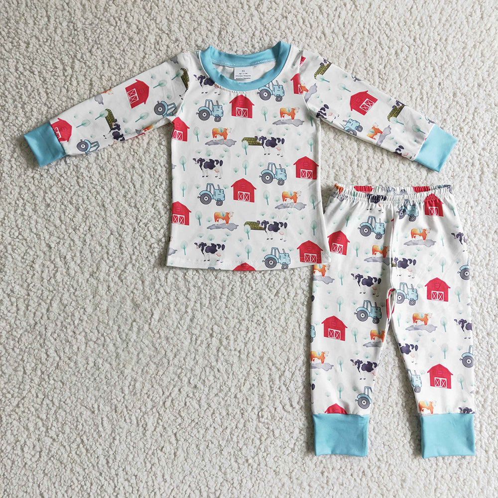 Baby Kids Boys Farm Pajamas Clothes Sets