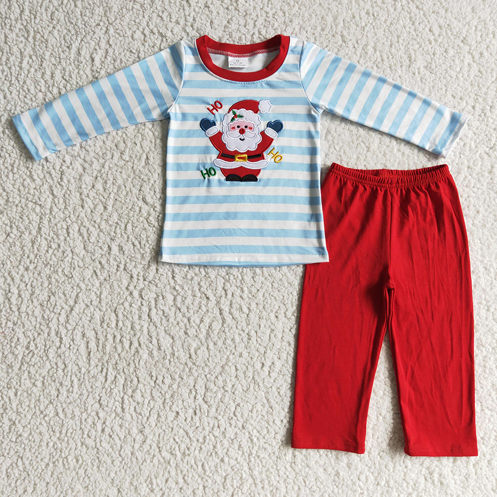 Baby Boys santa Christmas pajamas pants clothes sets