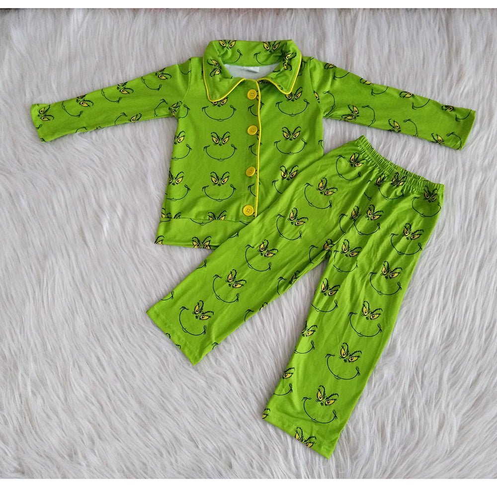 Boys Grin green Pajamas