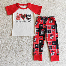 Load image into Gallery viewer, Baby boys football team red pants sets
