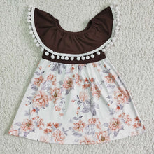 Load image into Gallery viewer, Baby girls summer floral off shoulder knee length dresses
