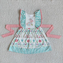 Load image into Gallery viewer, Easter green pink rabbit dresses
