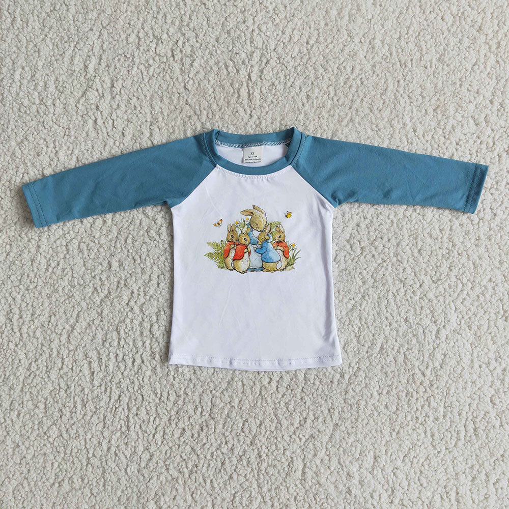 Boys Easter bunny shirts raglan top