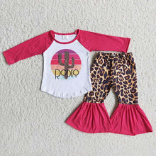 Load image into Gallery viewer, Children Western Girls Cactus Leopard 3pcs sets
