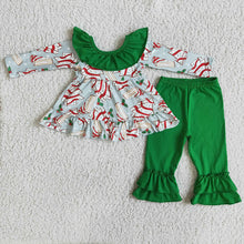 Load image into Gallery viewer, Girls Christmas cake bow pants sets
