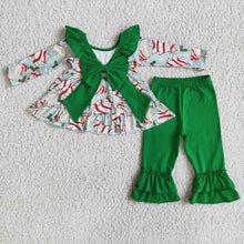 Load image into Gallery viewer, Girls Christmas cake bow pants sets
