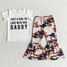 Load image into Gallery viewer, Just a little girl in love with her daddy camo sets(can choose headband here)
