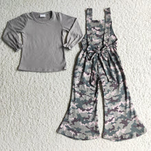 Load image into Gallery viewer, Camo baby girls overall 2pcs sets
