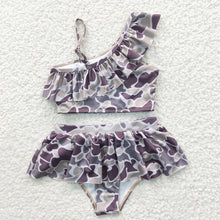 Load image into Gallery viewer, Baby Girls 2pcs Camo Ruffle Pieces Swimsuits
