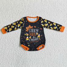 Load image into Gallery viewer, Baby girls Halloween candy rompers
