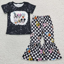Load image into Gallery viewer, Baby Girls Black Cartoon Mouse Bell Pants Clothes Sets
