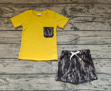 Load image into Gallery viewer, Baby Boys Deer Camo Pocket Shirt Top Shorts Outfits Clothes Sets
