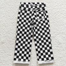 Load image into Gallery viewer, Baby Boys Black Check Denim Cool Pants
