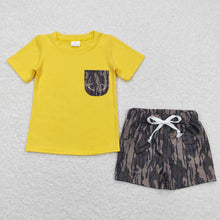 Load image into Gallery viewer, Baby Boys Deer Camo Pocket Shirt Top Shorts Outfits Clothes Sets
