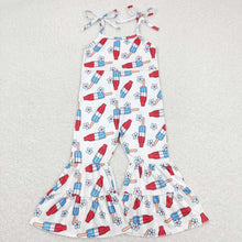 Load image into Gallery viewer, Baby Girls 4th Of July Popstick Straps Bell Pants Jumpsuits
