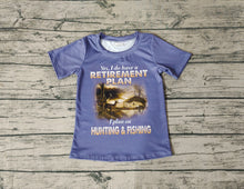 Load image into Gallery viewer, Baby Boys Retierment Plan Blue Hunting Fishing Short Sleeve Tee Shirts Tops
