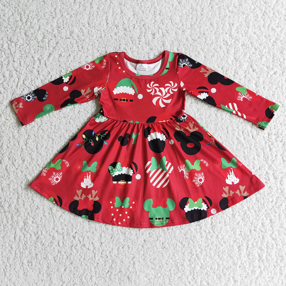 Cartoon Christmas red dresses