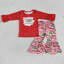 Load image into Gallery viewer, Baby Girls Christmas friends bell pants sets

