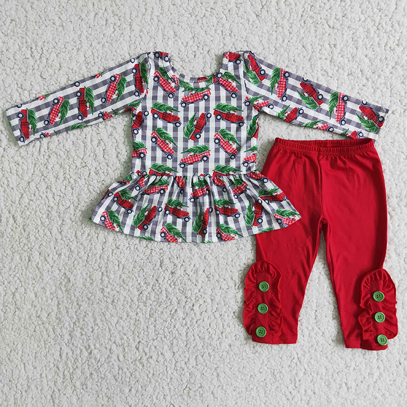 Christmas tractor legging sets