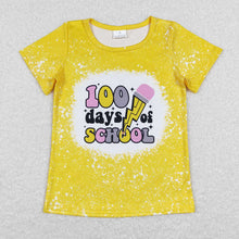 Load image into Gallery viewer, Baby Girls 100 Days Of School Short Sleeve Tee Shirts Tops
