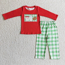 Load image into Gallery viewer, Baby boys Christmas santa milk plaid pants sets
