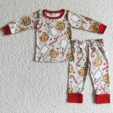 Load image into Gallery viewer, baby girls Christmas cookie candy pajamas sets
