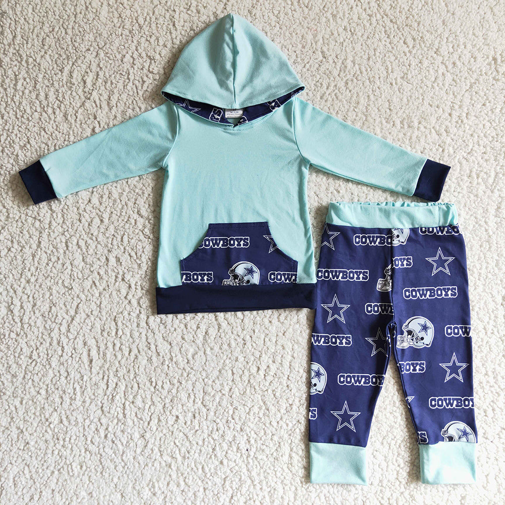 Baby boys Football hoodie top pants clothes sets