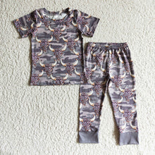 Load image into Gallery viewer, Baby boys cow camo pajamas clothes sets
