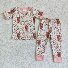 Load image into Gallery viewer, Baby Girls western cow pants pajamas clothing sets
