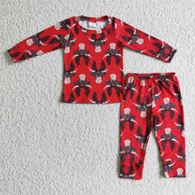Load image into Gallery viewer, baby kids red cow pajamas clothing sets
