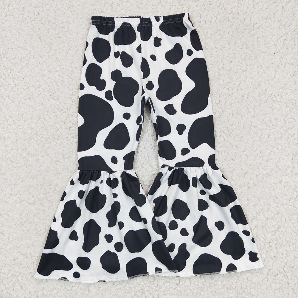 Baby Girls Black Cow Bell Bottom Pants
