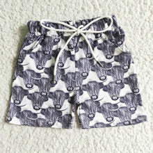 Load image into Gallery viewer, Baby boys cow pocket shorts western design
