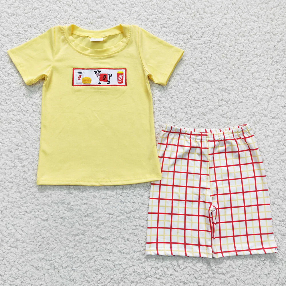 Baby Boys Summer Milk Cow Fries shorts sets