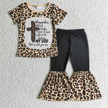 Load image into Gallery viewer, Baby Girls Leopard Cross Clothes Sets
