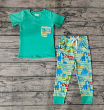 Load image into Gallery viewer, Baby Boys Mama&#39;s Boy Pocket Tee Shirt Top Dinosaurs Pants Clothes Sets
