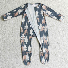 Load image into Gallery viewer, Baby boys Christmas Zip Deer rompers
