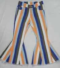 Load image into Gallery viewer, Baby Girls blue stripe western denim pants jeans
