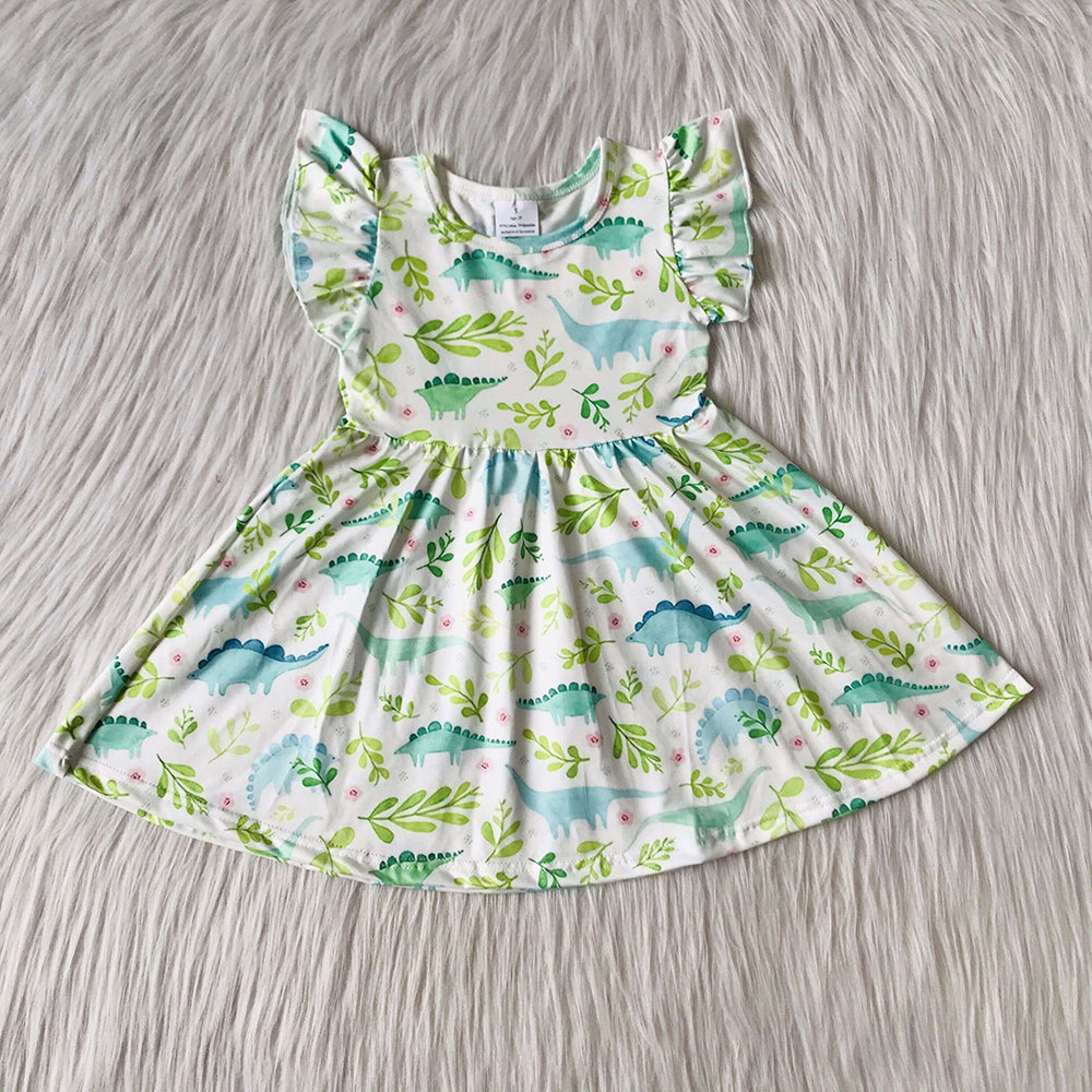 Beautiful green dinosaur soft dress