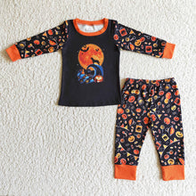 Load image into Gallery viewer, Halloween baby boys candy holiday pajamas sets

