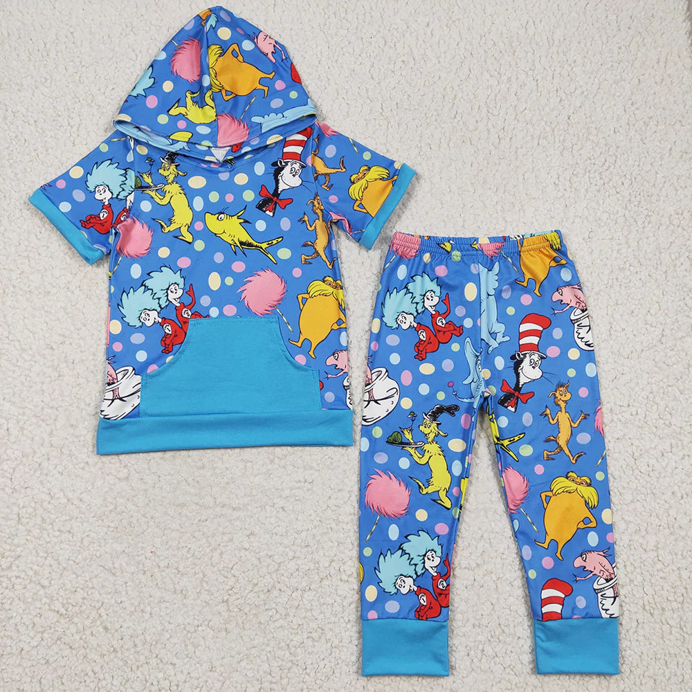 Baby Boys Elephants Hoodie Tops Pants clothes sets