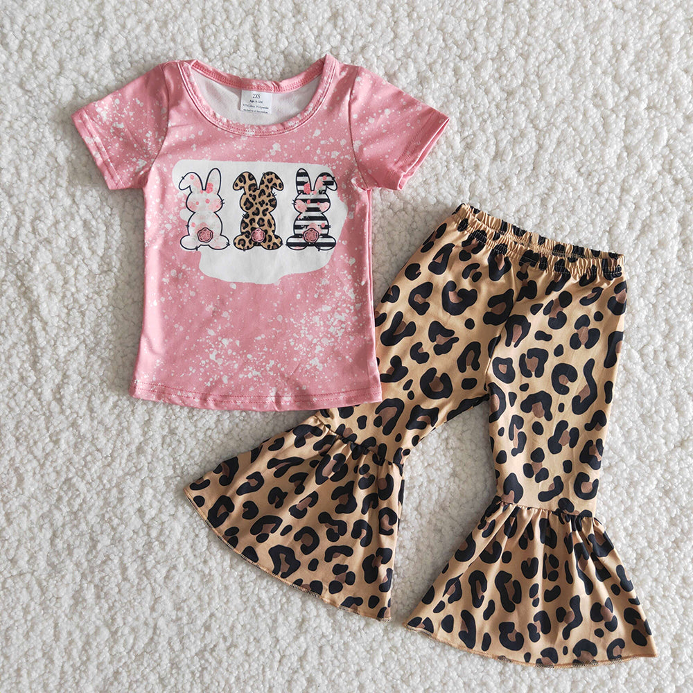 Pink three rabbit pants sets