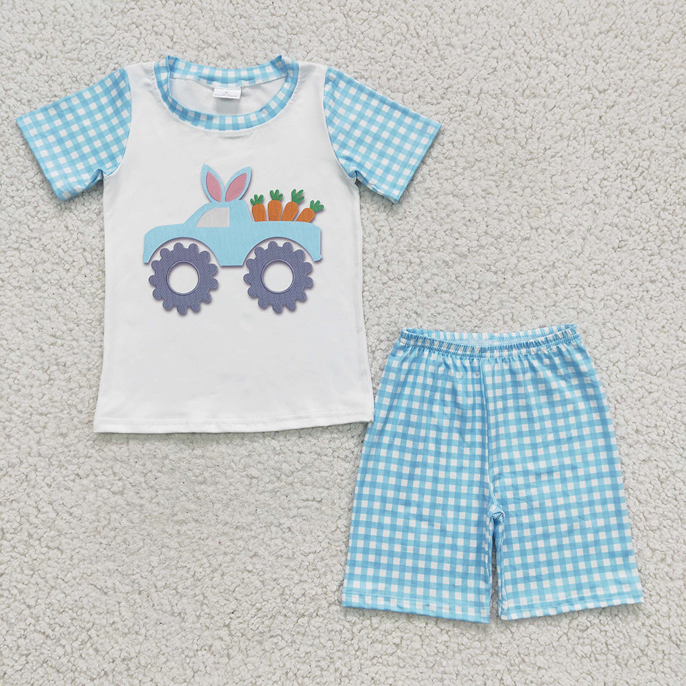 Baby Boys Easter Bunny Tractor shorts sets