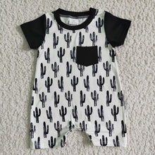 Load image into Gallery viewer, Baby Boys Girls Black Cactus Rompers Shirts Sibling Designs Clothing
