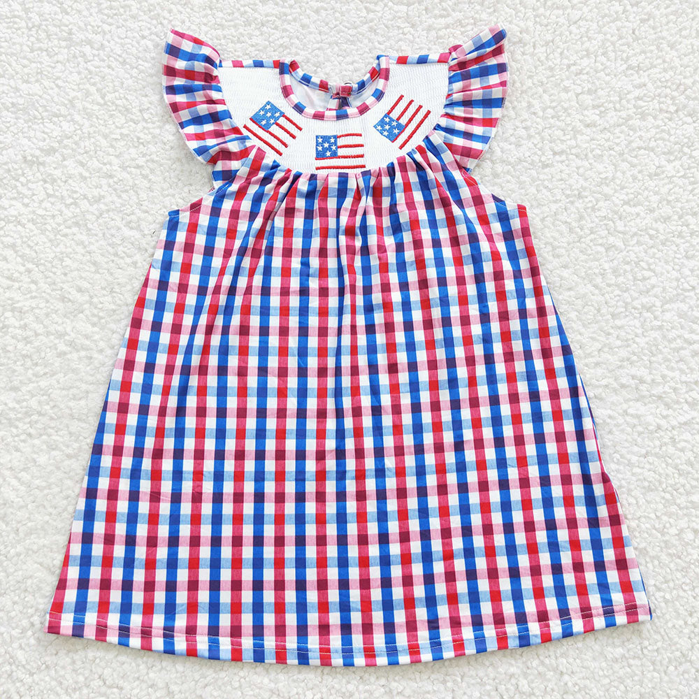 Baby Girls 4th Of July Smocked Gingham Dresses