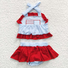 Load image into Gallery viewer, Baby Girls 4th Of July Flag 2 Pieces Swimsuits
