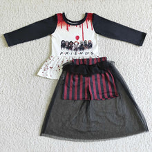 Load image into Gallery viewer, Baby Girls Halloween red tutu bummie skirts sets
