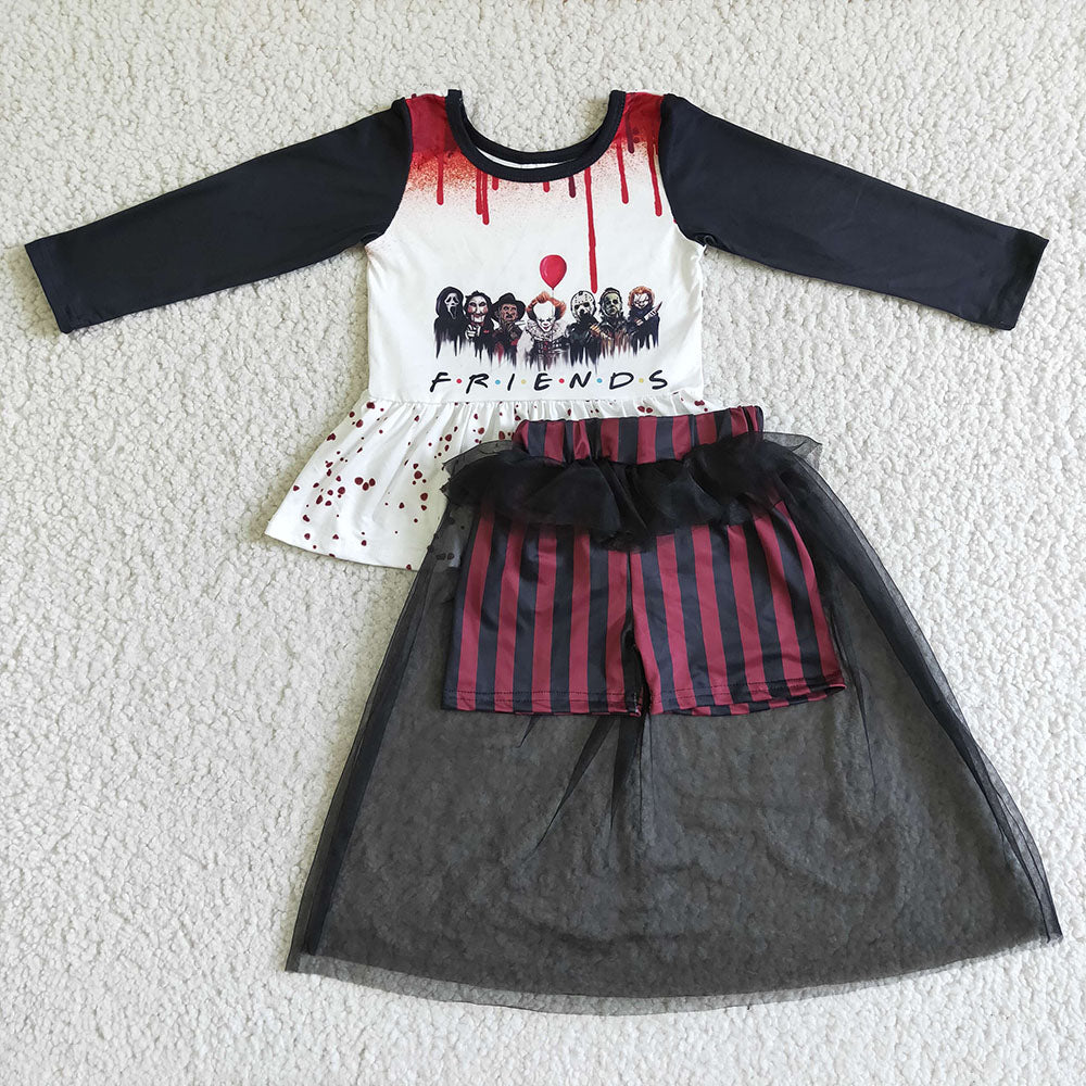 Baby Girls Halloween red tutu bummie skirts sets