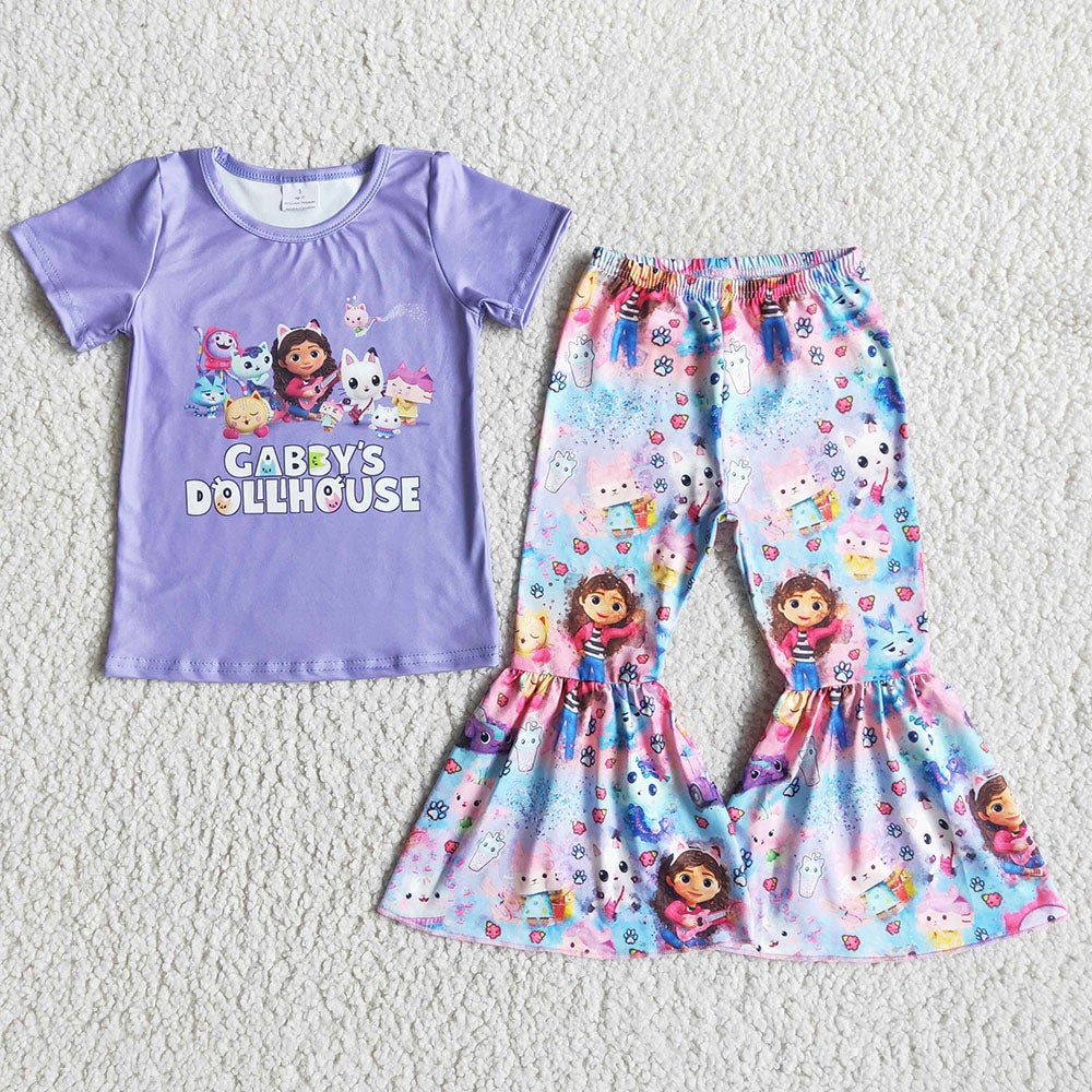 Cartoon purple girls bell sets